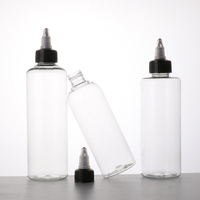 Applicateur de capuchon torsadé transparent PET de 30ml 50ml 60ml 100ml 120ml Mini bouteille à presser pour huile capillaire