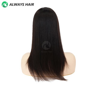 Prótesis Capilar de <span class=keywords><strong>Cabello</strong></span> Remy con Red de Redecilla, Color Negro Natural, para <span class=keywords><strong>Mujer</strong></span>, Estilo Chino, 16 Pulgadas, Liso, Encaje Completo - Product Image 3