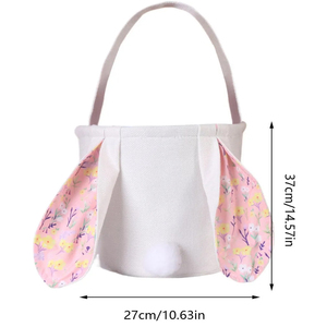 Bolsa de Mano con Bordado de Orejas de Conejo, Linda y Moderna, <span class=keywords><strong>para</strong></span> la Caza de Huevos de Pascua, Cesta Grande de Conejo <span class=keywords><strong>para</strong></span> Niños, Decoración de Fiesta - Product Image 6