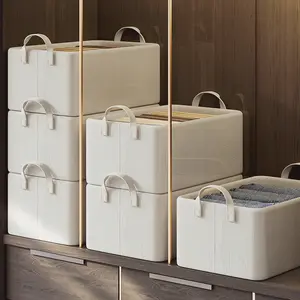 New Closet Organizers for Clothes Storage Foldable Storage Boxes with Lids Fabric Clothes Organizer with Handle