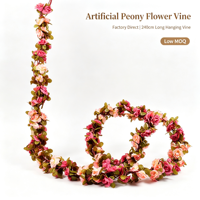 Guirlande florale artificielle en soie de roses et pivoines pour décoration d'arche de mariage, ornement de plafond et aménagement de lieux événementiels