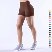 Pantalones cortos deportivos sin costuras de secado rápido y transpirable de alta elasticidad para mujer, mallas cortas de cintura baja para gimnasio y Fitness, pantalones cortos de Yoga