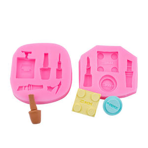 Homesun HY 4 Uds maquillaje tema silicona moldes beso lápiz labial Perfume tacones altos <span class=keywords><strong>Fondant</strong></span> pastel moldes - Product Image 6