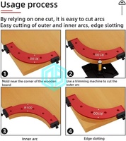 QINBU Kit de gabarit d'angle de routeur gabarit en aluminium (R100/R150/R200/R250/R300) Guide de routage d'arc de précision pour projet de meubles