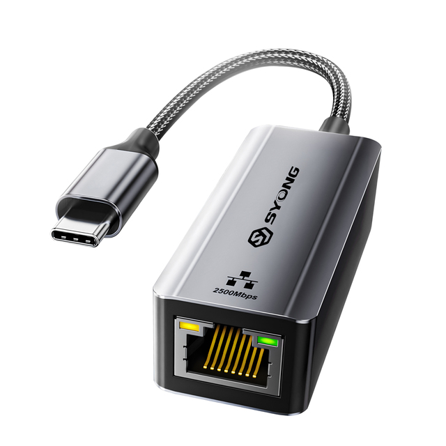 SYONG Type-c to 2.5Gb Network Adapter, USB 3.0 to 2.5G Ethernet, Wake-on-LAN