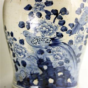 Vecchio design decorazione per la casa blu chiaro e bianco barattolo di zenzero in ceramica antico vaso stampo decorazione cucina - Product Image 3