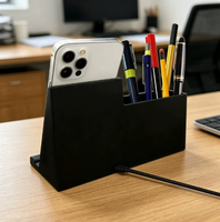 Vente flash : Étui à stylos multifonctionnel, support de stylo et de téléphone avec charge sans fil 15W, logo personnalisé accepté