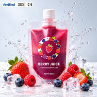 Sacs en plastique personnalisés en gros avec logo, pochettes à bec verseur portables anti-fuite, sachets jetables pour jus, confiture, miel, emballage liquide