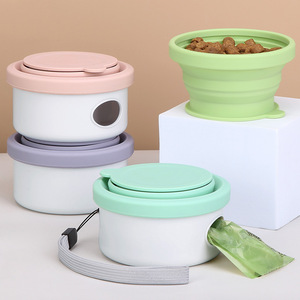 อุปกรณ์สัตว์เลี้ยง ชามพับได้แบบพกพาสำหรับพาสัตว์เลี้ยงออกนอกบ้าน ชามซิลิโคนพับได้สำหรับสุนัข ชามพับได้ - Product Image 3