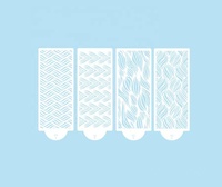 4 pochoirs de décoration de gâteaux en plastique PET 15x39cm pour peinture, artisanat et dessin