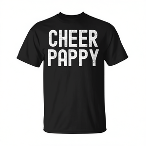 T-shirt de cheerleading Cheer Pappy Grandpa, noir, unisexe, pour adultes - Product Image 2