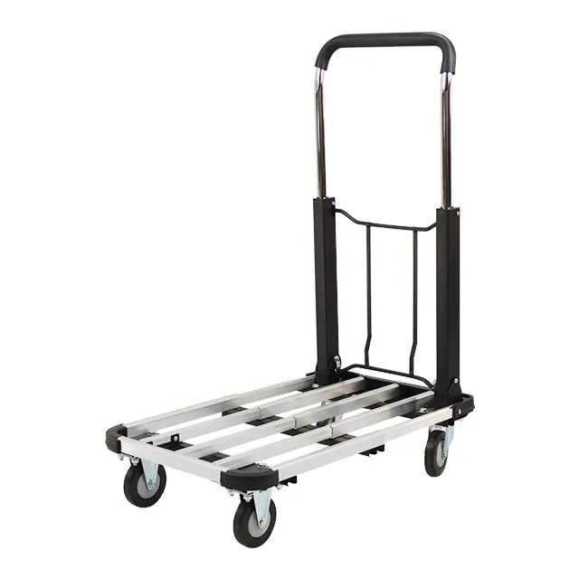 Factory Outlet Trolley Warehouse aus Aluminium legierung Faltbarer, leiser, leichter Plattform transporter