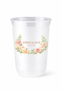 Gobelets de <span class=keywords><strong>mariage</strong></span> givrés de luxe personnalisés multicolores, avec logo 3D UV DTF appliqué à la main, design <span class=keywords><strong>personnalisé</strong></span>, <span class=keywords><strong>gobelet</strong></span> en plastique - Product Image 3