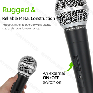 Los micrófonos dinámicos RAYHAYES están conectados a altavoces exteriores con cables profesionales para evitar aullidos. - Product Image 6