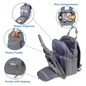 Mochila Pañalera Grande Unisex Multiusos, Bolsa de Viaje para Bebé con Cambiador, Estuche para Chupón y Correas para Cochecito - Product Image 6