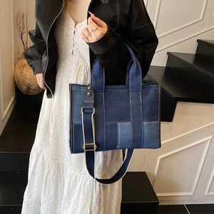 <span class=keywords><strong>Sac</strong></span> fourre-tout en jean brodé avec lettres, style patchwork, à porter à l'épaule ou à la main, pour femme - Product Image 5