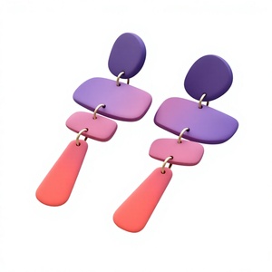 Nouvelles Boucles d'Oreilles Créoles Classiques pour Femme en Résine Acrylique, Tendance et Élégantes, Bijoux Statement Noirs et Blancs, Boucles d'Oreilles Pendantes à la Mode pour Femme - Product Image 3