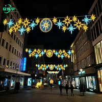Lampu Motif Jalan Gantung LED IP65 Warna-Warni untuk Festival Natal, Dekorasi Elegan untuk Jalan Komersial