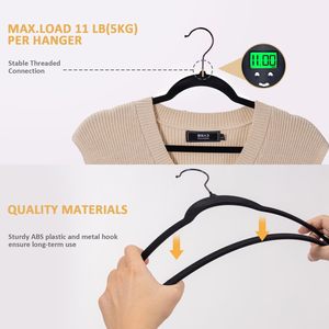 Heavy Duty Double Tiers Wooden Coat Hanger Multifunctional ABS Suit Hanger Suit Coat Bag Shoes Bedding <b>Wardrobe</b> Bathroom Kitchen - Product Image 5
