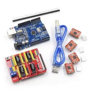 CNC Shield V3 Engraving Machine 3D Print + 4pcs A4988 Driver Expansion Board For Ardu+ UNO R3 With USB Cable