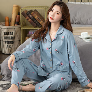 Pyjama pour femmes imprimé floral, ensemble de pyjama 100% coton pour femmes - Product Image 6