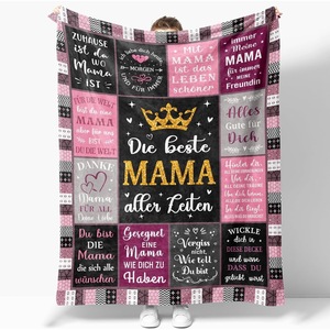Couverture en flanelle à motifs textuels avec couronne, réversible, douce pour la peau, pour le voyage et le camping, impression personnalisée 2 - Product Image 4