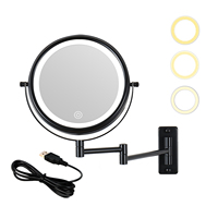 Miroir grossissant de maquillage Rechargeable à Double face, 10 fois fixé au mur, mobile et extensible de 8 pouces