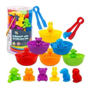 Jouets de dinosaures pour le comptage des couleurs des animaux, jeux de correspondance mathématiques Montessori avec tri, jouets sensoriels éducatifs pour enfants - Product Image 5