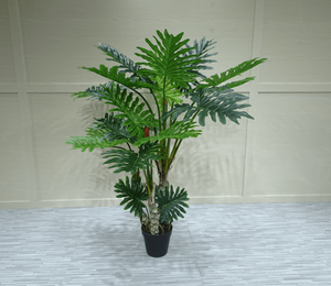 Plantas Artificiales en Macetas, Árbol Artificial Grande, Follaje de Filodendro Sintético, <span class=keywords><strong>Hojas</strong></span> de Taro Verdes, Bonsái con Aspecto de Nudos Realistas - Product Image 6