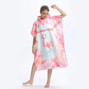 Vendita diretta in fabbrica mantello con cappuccio asciugamano da bagno accappatoio da spiaggia accappatoio in Nylon microfibra mantello ad asciugatura rapida per bambini