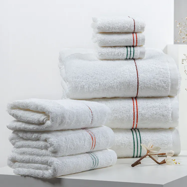 Juego de toallas de marca de secado rápido, conjunto de toalla de baño de lujo, doble satén, 100 algodón, para Hotel