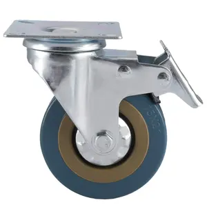 Industri Wheel 4 Inch Dual Locking Rolling Smoothly And Silent Cabinet Brake Heavi Duti Caster Wheel