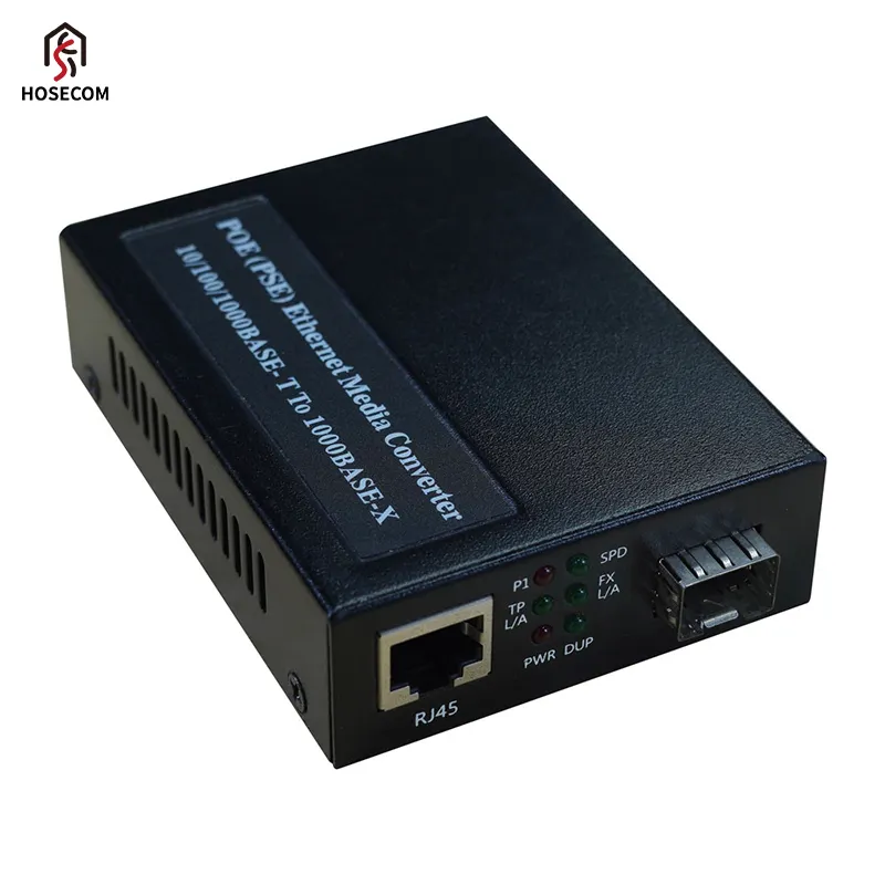 Hosecom Wired LAN Fiber Optic Media Converter POE Compatible and Category Fiber Optic Equipment