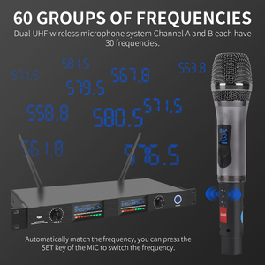 Hệ thống micro cầm tay không dây 2 kênh TY11 với kiểu thu âm cardioid và đầu nối XLR - Product Image 4