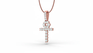 Premium Diamond Ankh <b>Cross</b> <b>Pendant</b> Made with Natural Diamonds in <b>Gold</b> Fine Jewelry Designed for Spiritual Expression - Product Image 4