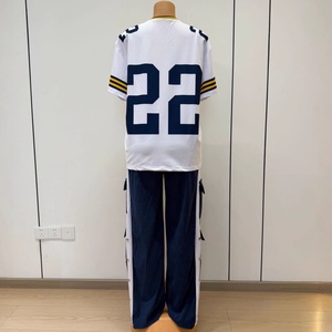 Conjunto de Dos Piezas de Moda Femenina Transfronteriza, Estilo Europeo y Americano, Estampado Digital, Top con Cuello en V, Pantalones Cargo con Estampado de <span class=keywords><strong>Trébol</strong></span>, Estilo Urbano, Deportivo y Moderno - Product Image 3
