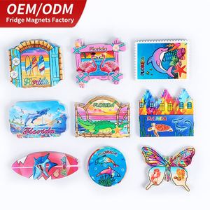 Imán de Refrigerador Promocional Personalizado al por Mayor, Recuerdo Turístico, Imán de Resina y Madera con Diseño de Edificios de Playa, en Venta - Product Image 2