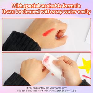 24 Uds. Barras de pintura al temple sólidas de secado rápido a base de agua lavables no tóxicas crayón multiusos - Product Image 5