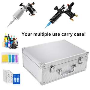 Étui pour <span class=keywords><strong>machine</strong></span> à tatouer avec serrure et éponge, organisateur de rangement pour <span class=keywords><strong>tatouage</strong></span> en alliage d'aluminium, étui de transport - Product Image 4