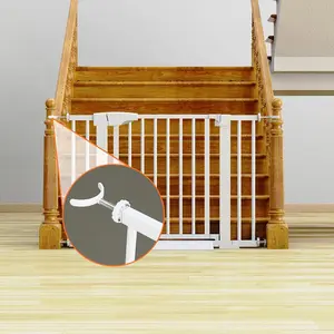 2023 Extendable Auto Close Pressure Mounted Baby Infant Toddler Child Safety Security Stair Gate ABS Portable Baby Safety Gate