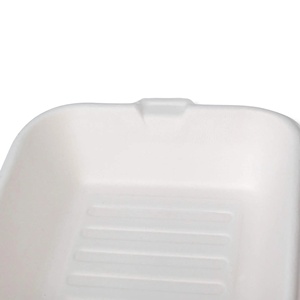 Boîtes d'emballage pour hamburgers en canne à sucre blanches, biodégradables, écologiques et adaptées aux aliments, 15x15cmx8cm, pour usage quotidien - Product Image 6