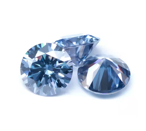 Tanzanite Bleu Moissanite Ronde Pierre En Vrac 1 Carat Coeurs et Flèches Anneau Pendentif Réglage Lumière De Luxe Exquis Bijoux - Product Image 3