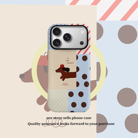 Étui de téléphone composite style Teckel avec support et coque de protection pour iPhone 18 Pro/17/16/15, conçu pour éviter les chutes