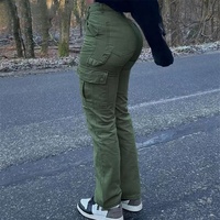OEM Vintage High-Waist Baggy Damen Cargo-Hose – Individuelle Streetwear Fallschirmhose mit Knopflogo aus Baumwolle für Damen