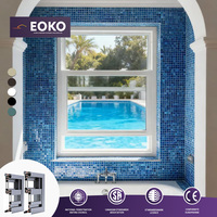 Fenêtre à guillotine simple en aluminium avec verre Low-E EOKO Hurricane Impact NFRC et grille, le choix des entrepreneurs