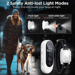 Kalung Kejut Anjing 3300ft Anti-Menggonggong Pelatihan Isi Ulang Remote Getaran Keamanan Kejut IP67 Tahan Air Mode Lampu LED Berhenti - Product Image 4