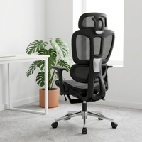 Chaise de bureau moderne ergonomique avec appui-tête et accoudoirs 2D réglables, soutien lombaire en maille et glissière