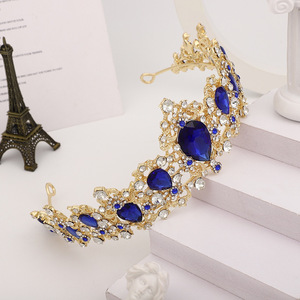 <span class=keywords><strong>Azzurro</strong></span> corona femminile principessa accessorio per la decorazione di torte forniture per feste di compleanno e decorazioni da sposa - Product Image 1