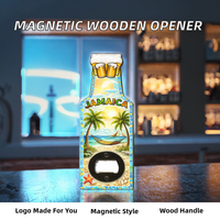 Ouvre-bouteille aimanté en bois MDF personnalisé par sublimation avec design couple Jamaïque pour souvenir touristique