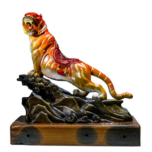 Tiger Roaring Across Mountains And Rivers Copper Ornament 36Cm X 17Cm X 38Cm Traditional <b>Craft</b> Living Room Decoration - Product Image 2